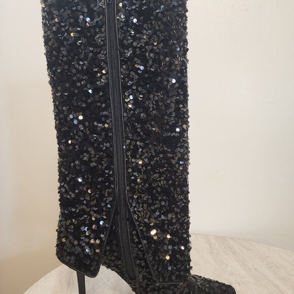 I.N.C. International Concepts Skylar Cuff Pointed-Toe Dress Black Sequins - c003 - Picture 3 of 8